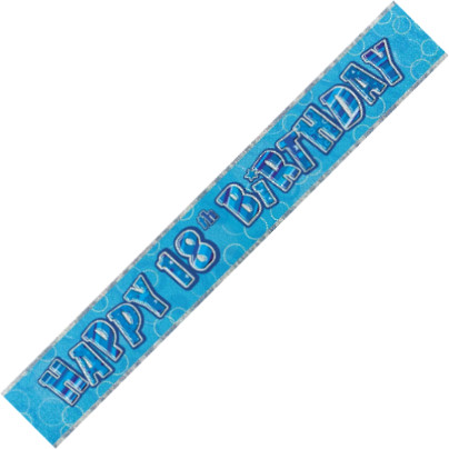 (image for) Happy 18th Birthday Blue Foil Banner (3.6m) - Click Image to Close